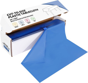 54''x100' Free Cutting <strong>Plastic</strong> <strong>Table</strong> Cloth Disposable Wedding <strong>Table</strong> <strong>Clothes</strong> with Slide Cutter - Product Image 1