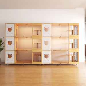 Многофункциональный деревянный домик для кошек для разведения и содержания, прочный и дышащий, для использования в гостиной зимой, доступны различные размеры - Product Image 2