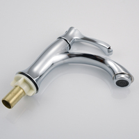 Robinet de lavabo en alliage de zinc, monocommande eau froide, finition chromée, style moderne
