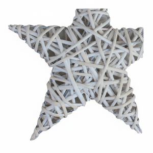 <b>White</b> Washed Wicker Full Star <b>Christmas</b> <b>Decoration</b> - Product Image 1