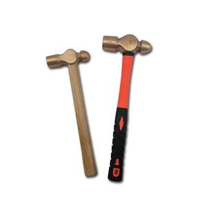 Martello in rame senza scintille manico in legno con martello a sfera in bronzo al berillio - Product Image 1