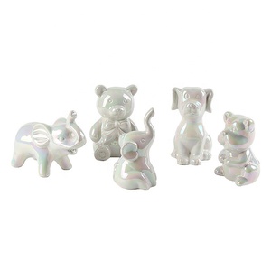 Adornos Decorativos Fengshui, Artículos para <span class=keywords><strong>el</strong></span> Hogar, Adornos de Animales de Cerámica Ecológicos, Adorno de <span class=keywords><strong>Zorro</strong></span> de Porcelana Blanca Dorada, Regalo Original - Product Image 4