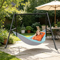 Support de balançoire en métal robuste avec chaise suspendue et siège de balançoire, structure en A polyvalente pour l'extérieur et le jardin
