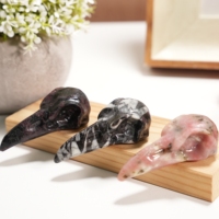 Crânes d'oiseaux en obsidienne naturelle en gros, crânes de corbeau, crânes d'animaux en cristal, crânes de corbeau artisanaux, cristaux de guérison