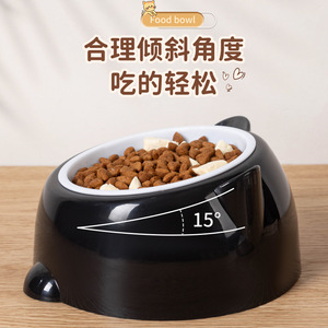 Bol pour nourriture pour chat en forme d'oreille d'ours, antidérapant, pour chats, bol d'alimentation pour animaux de compagnie, bol unique en acier inoxydable - Product Image 3