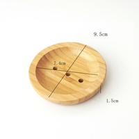 Porte-savon rond et rectangulaire en bambou 100% biologique, ensembles de salle de bain élégants au toucher naturel