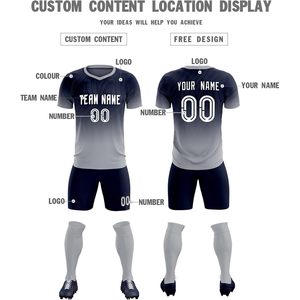 Custom Soccer Jersey Shorts Team Uniform Men Personalized Athletic Shirts With Team <b>Name</b> Number Logo V Neck Moisture Wicking - Product Image 3