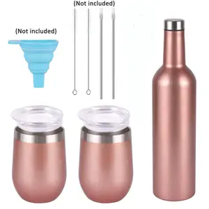 Nhà Máy Tùy Chỉnh Thép Không Gỉ Thăng Hoa Rượu Vang Bộ Quà Tặng Bundle Steanless Cách Nhiệt Chai Tumblers Rượu Vang Làm Lạnh Bộ Quà Tặng Mixer