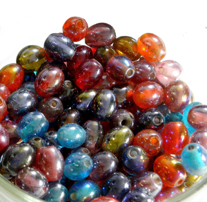 Murano Plain Oval Multicolor Loose Glass <b>Beads</b> (Crystal & Lampwork) for Jewelry Making Bulk Pack in Box - Product Image 5