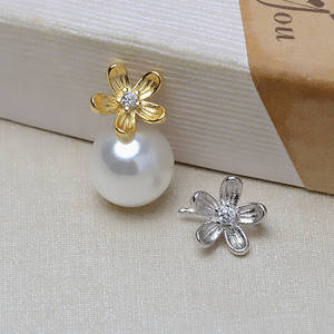 Colgante de Plata 925 Hecho a Mano con Forma de Flor Barroca Pequeña, Cuentas con Forma de Cabeza, Accesorio de Joyería Flotante, Base Vacía para DIY - Product Image 5