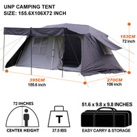 Tente de camping spacieuse à double couche pour l'extérieur avec structure en alliage d'aluminium durable, indice d'étanchéité PU 3000 mm, pour 6 à 8 personnes