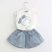 Ensemble de vêtements pour filles, 2 pièces, t-shirt sans manches à imprimé tendance pour enfants, culottes d'été