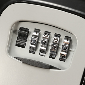 Key Box Wall Mounted Hook Type 4 Digit Combination Lock Black Gray Storage Organizer for Home B&B Use - Product Image 4
