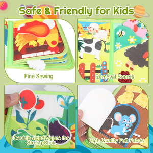 Libro delle Attività Montessori Vendita Diretta dalla Fabbrica, Puzzle Educativo per Bambini 1-3 Anni, Apprendimento delle Abilità di Vita <span class=keywords><strong>con</strong></span> <span class=keywords><strong>Alfabeto</strong></span>, <span class=keywords><strong>Numeri</strong></span> e Forme - Product Image 3