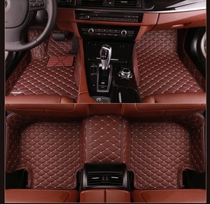 Luxury <strong>Car</strong> <strong>Mats</strong> Leather Customs Made 95% <strong>Car</strong> Models Full Coverage Interior Protection Waterproof <strong>Mats</strong> Black with <strong>Red</strong> Lines - Product Image 2