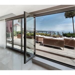 Puerta Plegable de Patio de Aluminio con Rotura de Puente Térmico Contemporánea de 60x80, Puerta de <span class=keywords><strong>Cristal</strong></span> con Doble Acristalamiento Eficiente Energéticamente para Casa - Product Image 6