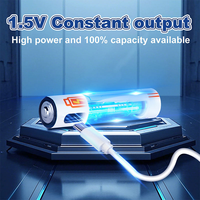 Piles lithium-ion AAA rechargeables par USB 1,5 V avec port de charge USB-C. Comprend un chargeur.