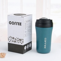 Gobelet isotherme en acier inoxydable de 400 ml, anti-fuite, avec couvercle rabattable, mug de voyage, possibilité de personnaliser le logo, pour les trajets au bureau