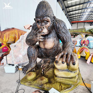 Modèle d'animal animatronique grandeur nature de gorille fabriqué en Chine pour la décoration de <span class=keywords><strong>zoo</strong></span> de jungle, accessoires de décoration, statue réaliste de chimpanzé - Product Image 1