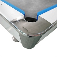Table de billard professionnelle de 9 pieds avec coussin en caoutchouc, retour de billes, poches personnalisables, cadre en bois massif - 3 couleurs disponibles