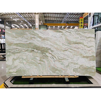 Grande dalle de quartzite vert marbré victorien poli moderne de 18 mm pour mur de fond en pierre de luxe pour hôtel