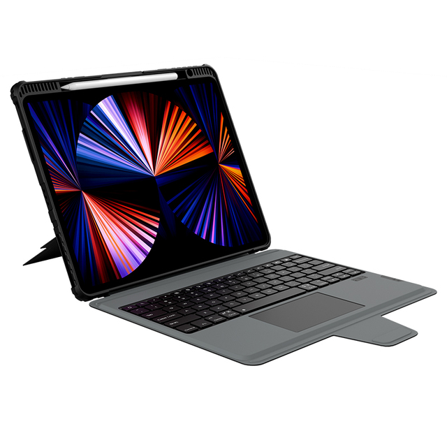 Nillkin PU Keyboard Case for iPad Air 13 2024 / iPad Pro 12.9 2020-2022 Flip Tablet Cover with Stand and Camera Protection