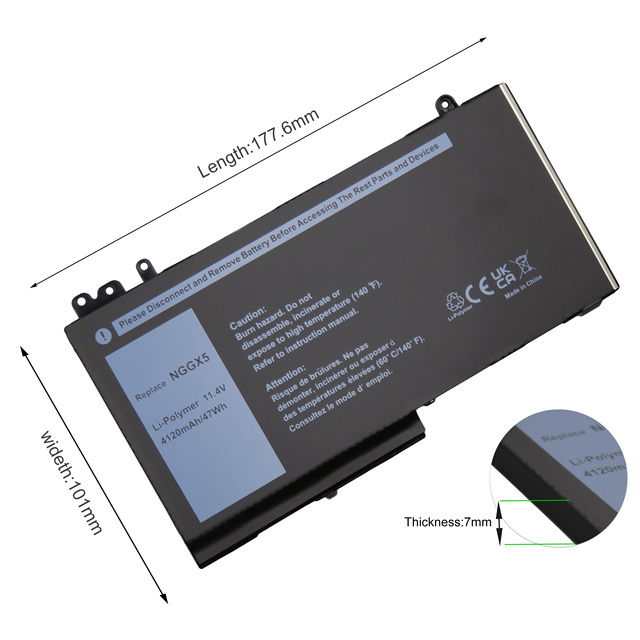 NGGX5 Laptop Battery for DELL Latitude E5270 E5470 E5570 E5550 E5250 Series M3510 JY8D6 954DF 0JY8D6 53VJ6 0RDRH9 11.4V 47Wh