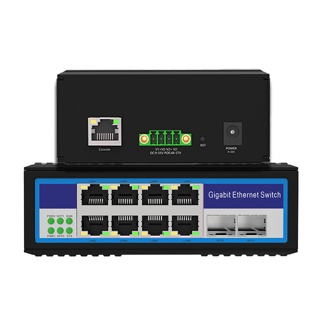 Premium Industrial Ethernet Switch 8 Port Gigabit Unmanaged Custom Design Rugged Metal Case for Industrial Ethernet Solutions