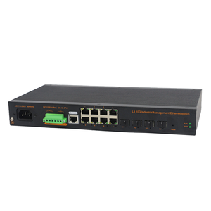 Commutateurs industriels de qualité supérieure avec 4 ports optiques SFP 10G et 8 ports électriques adaptatifs Base-T 10/100/1000/2500M, commutateur 2,5 Gb - Product Image 1