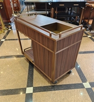 Chariot de bar moderne à 2 niveaux porte-bouteilles de vin bac à glace chariot de service à cocktail alcool pour la maison cuisine salle à manger salon hôtels