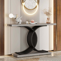 Ensemble de table console moderne en métal marbré doré convertible de luxe pour salon avec miroir - Vente de meubles pour la maison