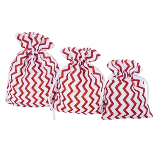 Custom Gold Powder Linen Drawstring <b>Gift</b> <b>Bags</b> for Holiday <b>Party</b> Present Packaging - Product Image 1