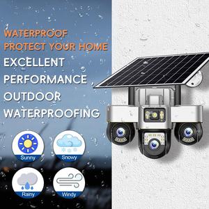 V380 Aov 24h Enregistrement 3lens 3ptz 4g Caméra solaire extérieure Ip66 Couleur <span class=keywords><strong>Version</strong></span> nuit Audio bidirectionnel Cctv Caméra de sécurité sans fil - Product Image 4