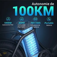 Bicicleta eléctrica plegable EU Warehouse HillMiles MilePort 1 de 250W, 36V, 13Ah, con cuadro bajo, neumáticos gruesos de 20 pulgadas, para desplazamientos diarios.