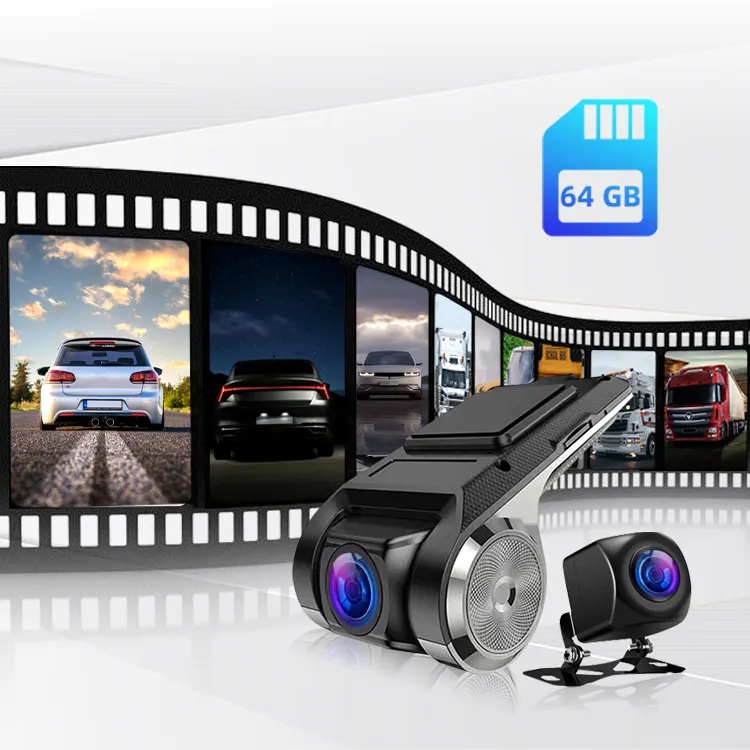 كاميرا ADAS للسيارة DVR مسجل فيديو قيادة للوحة القيادة كاميرا لوحة القيادة صغيرة مع رؤية ليلية زاوية واسعة مسجل لركن السيارة