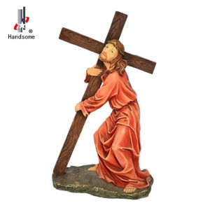 Hecho a mano 12 pulgadas 3D resina polivinílica Jesucristo crucifixión arte religioso católico decoración del hogar jardín estatua pintura artesanal - Product Image 5