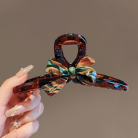 Pince à cheveux en forme de nœud pour filles, motif requin, en émail et acrylique, pour usage quotidien