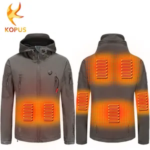 5V cellphone power bank heated Soft shell battery operated clothing hood heated jacket clothes body warmer men's wear for winter