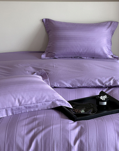 Tấm ga trải giường Cotton Jacquard sang trọng mercerized tím 60S 300t bedsheet <span class=keywords><strong>Comforter</strong></span> <span class=keywords><strong>Set</strong></span> Duvet cover <span class=keywords><strong>Set</strong></span> - Product Image 3