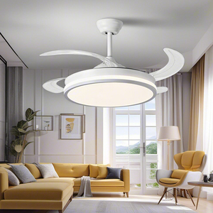 Ventilador de Techo LED Moderno <span class=keywords><strong>con</strong></span> <span class=keywords><strong>Control</strong></span> <span class=keywords><strong>Remoto</strong></span> para Sala de Estar o Dormitorio, 220v, 42 Pulgadas, 72w, Aspas Retráctiles, <span class=keywords><strong>con</strong></span> Luces - Product Image 1