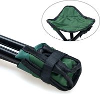 Chaise pliable portable à 3 pieds en tissu Oxford, petit tabouret trépied vert pour la randonnée, les voyages, le jardin, le sac à dos