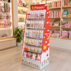 Corrugated Cardboard Hanging Hook Display <b>Stand</b> for Girls Hair Clips Retail Store POS Display - Product Image 2