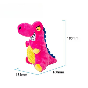 Juguete de Peluche Interactivo y Duradero para Perros, Color Rosa, Divertido, para Limpiar los Dientes, con Sonido, en Forma de Dinosaurio, para Entrenamiento de Mascotas - Product Image 4