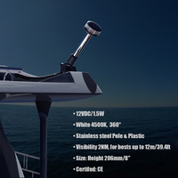 Lampe d'ancre marine 12V 2NM 360 ° avec feu de navigation polyvalent pour bateau en acier inoxydable pour yacht