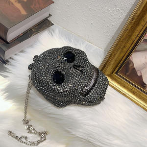 Luxo Crânio Halloween Gift Purse Diamantes <span class=keywords><strong>Clutch</strong></span> Bags Mulheres Strass Evening Bag Sacos De Casamento Cristal Cadeia Dia Embreagens - Product Image 4
