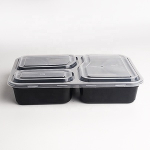 Microwave Takeaway BPA Free Plastic Food Containers Lids 3 Compartment Disposable Leak Proof Eco-Friendly <strong>Meal</strong> <strong>Prep</strong> Lunch <strong>Box</strong> - Product Image 1
