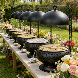 Plato de frotamiento de catering de lujo de 9L con tapa colgante, calentador de comida para buffet de catering, equipo de platos Cheffing para fiesta de boda de Hotel - Product Image 2