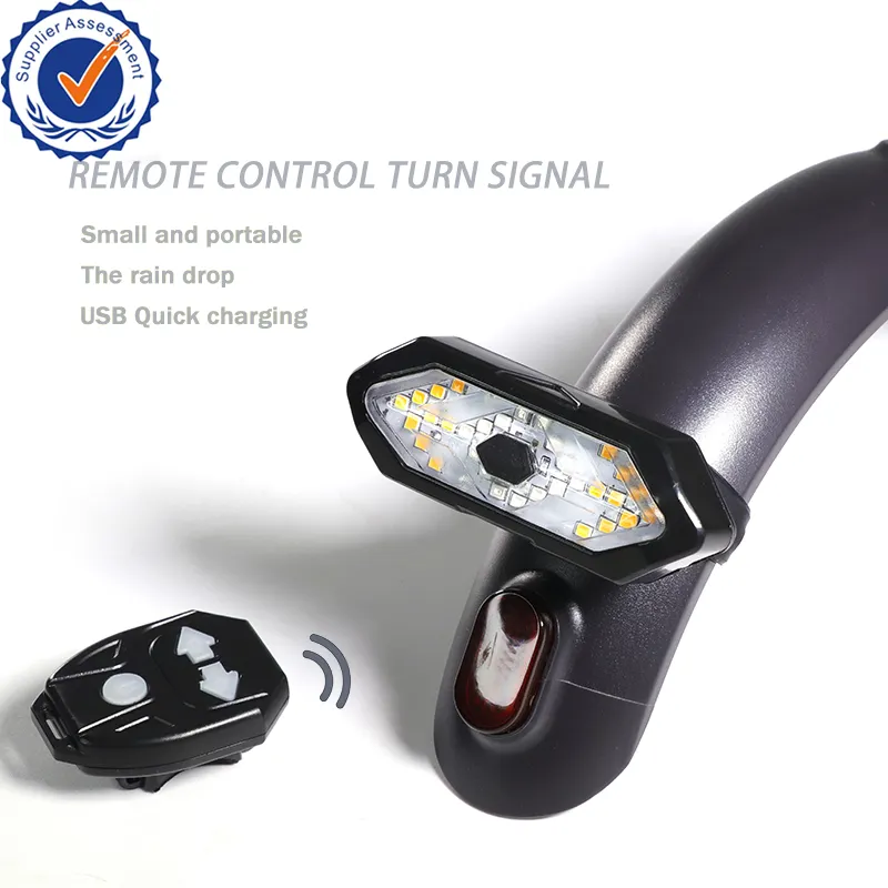 5 modos de controle remoto sem fio turn signal USB LED luz traseira para scooter elétrico bicicleta taillight bicicleta luz LED