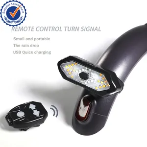 5 Modes Wireless Remote Control Turn Signal USB LED Back Light For Electric Scooter Bicycle Taillight Bike Light LED