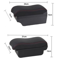 Boîte de rangement universelle pour console centrale de voiture Abiram, boîte d'accoudoir avec support USB